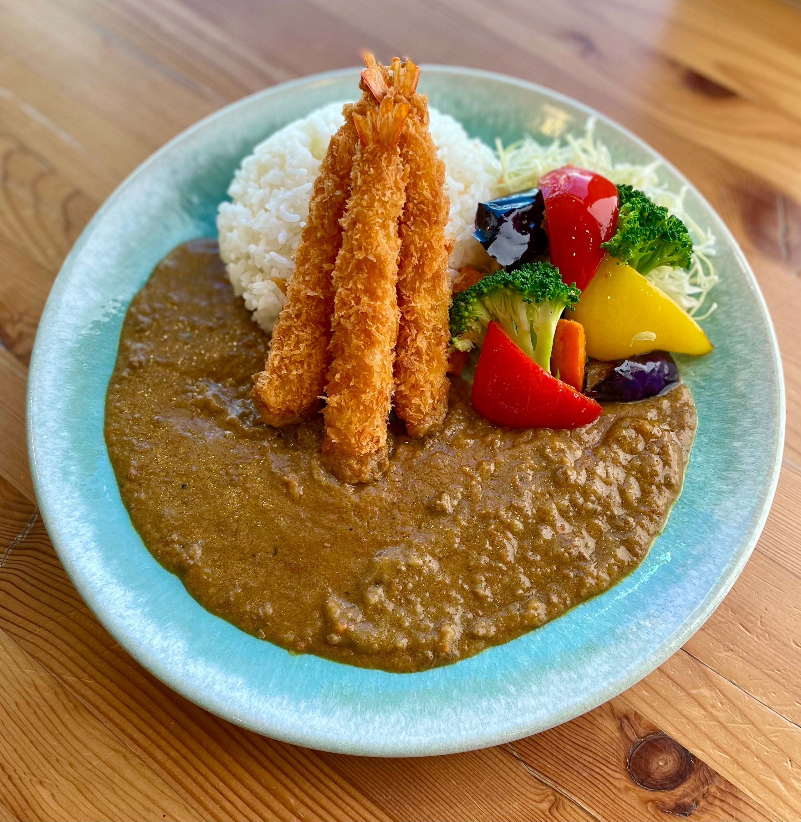 Beef Curry with Fried Shrimp